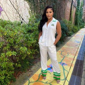 Alpha Kappa Alpha White Crested Pant Set from Ivy Storehouse